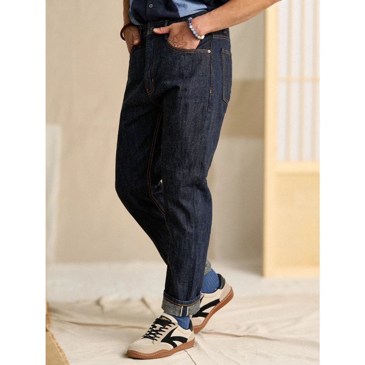 赤耳　コインポケット付きアメカジストレートデニムパンツ - Image 8