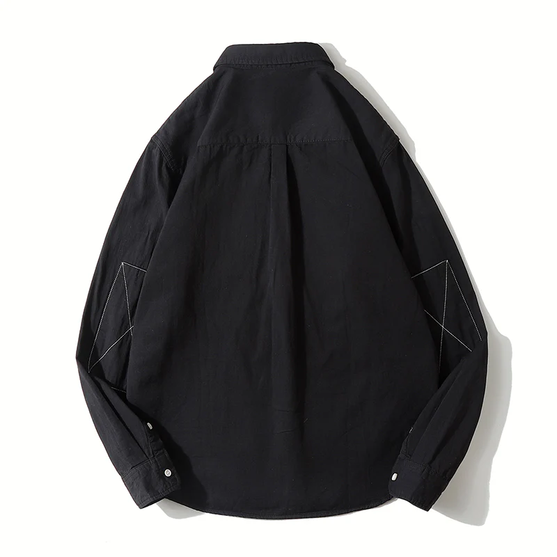 シワ加工　肘補強パッチコットンワークシャツ　 - Image 5