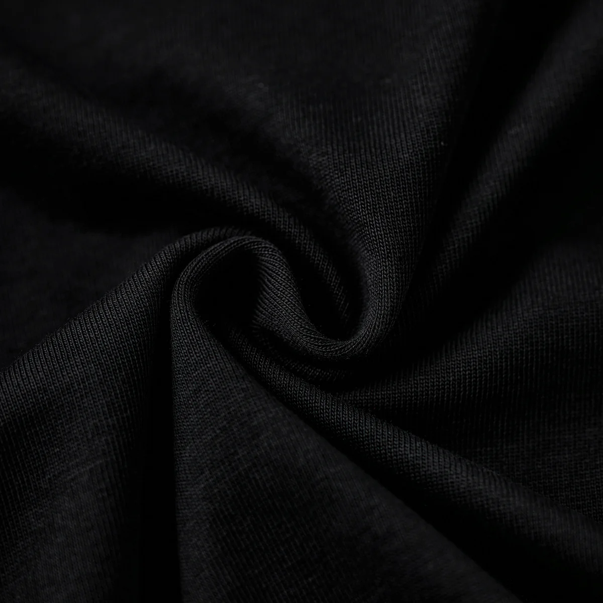 紅白ヒモ付きサイドジップ　オールブラックコットンベーシックTee - Image 15