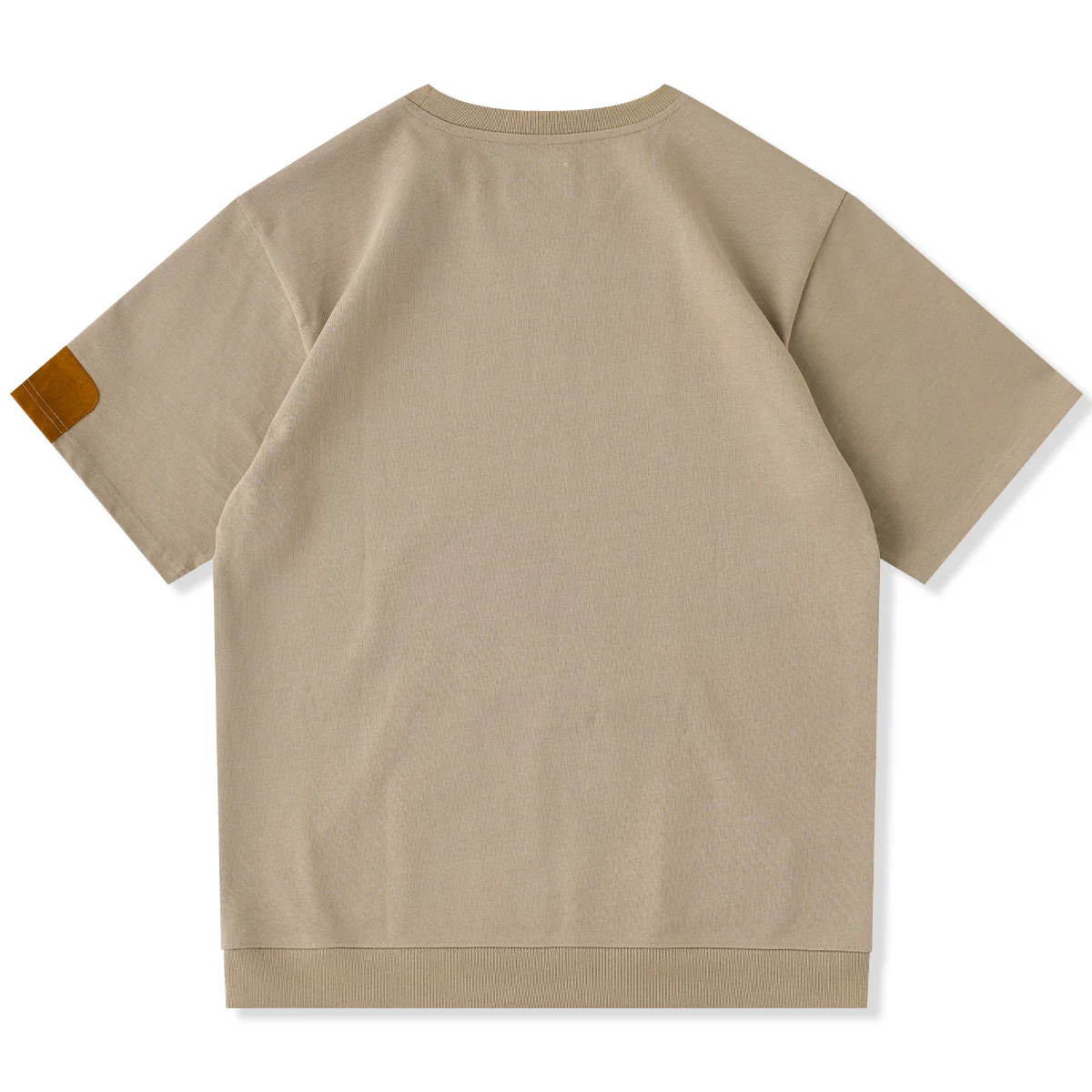 【予約】袖スエードパッチ カンガルーポケット付きコットンTee - Image 2