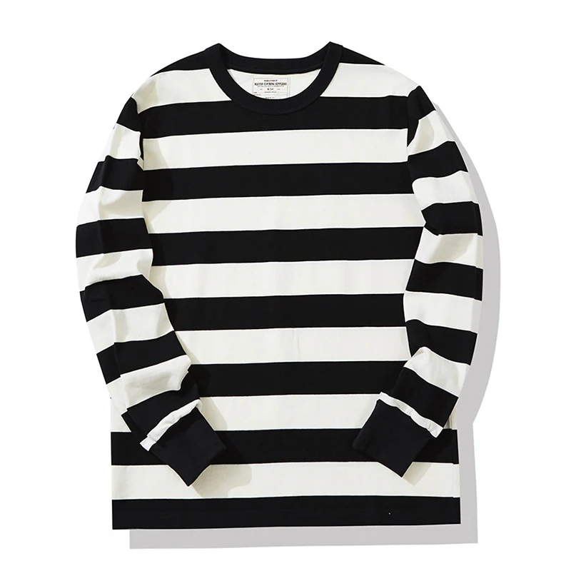Biker Style ヘビーウェイトボーダー柄Tシャツ 長袖 - Image 5