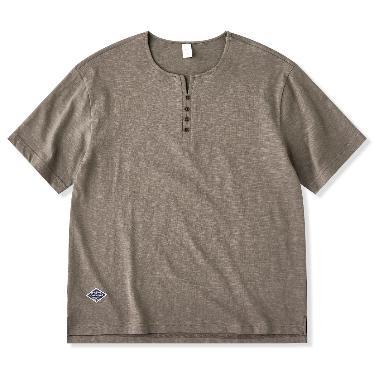 4ボタンヘンリーネックスラブコットンTee 4色展開 - Image 2