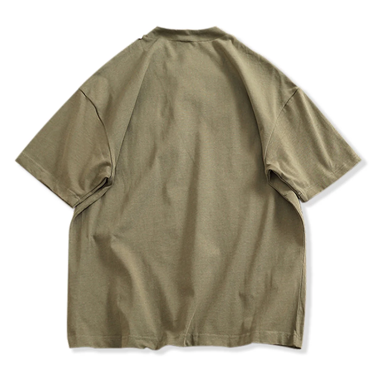 襟・ポケット異素材コンビ　ヘンリーネックＴシャツ - Image 2