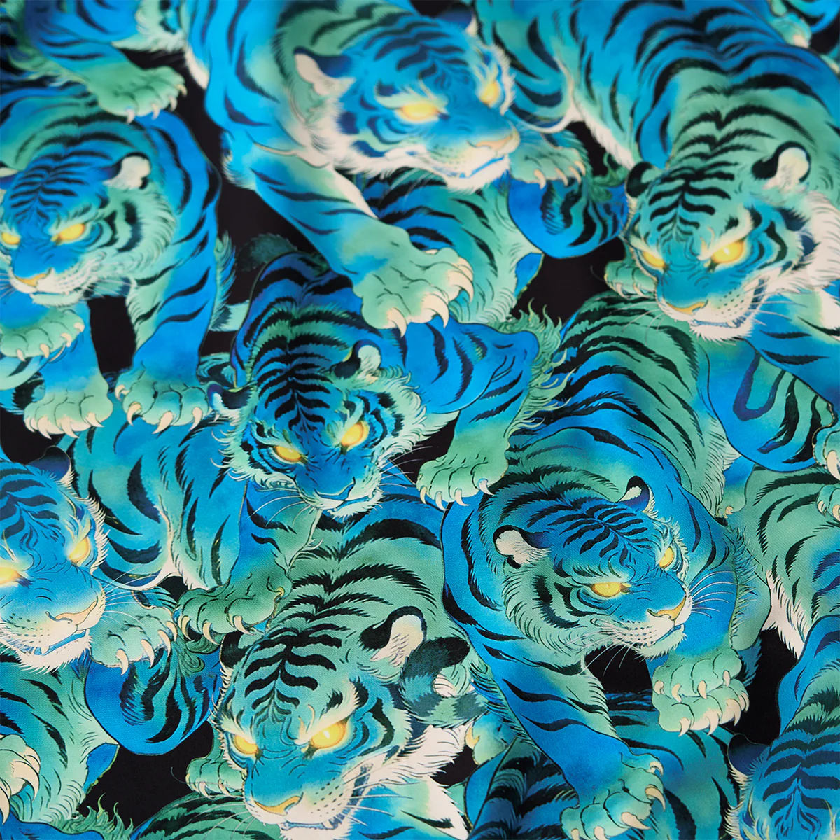 「光る目をした虎たち」総柄　浮世絵風アロハシャツ - Image 19
