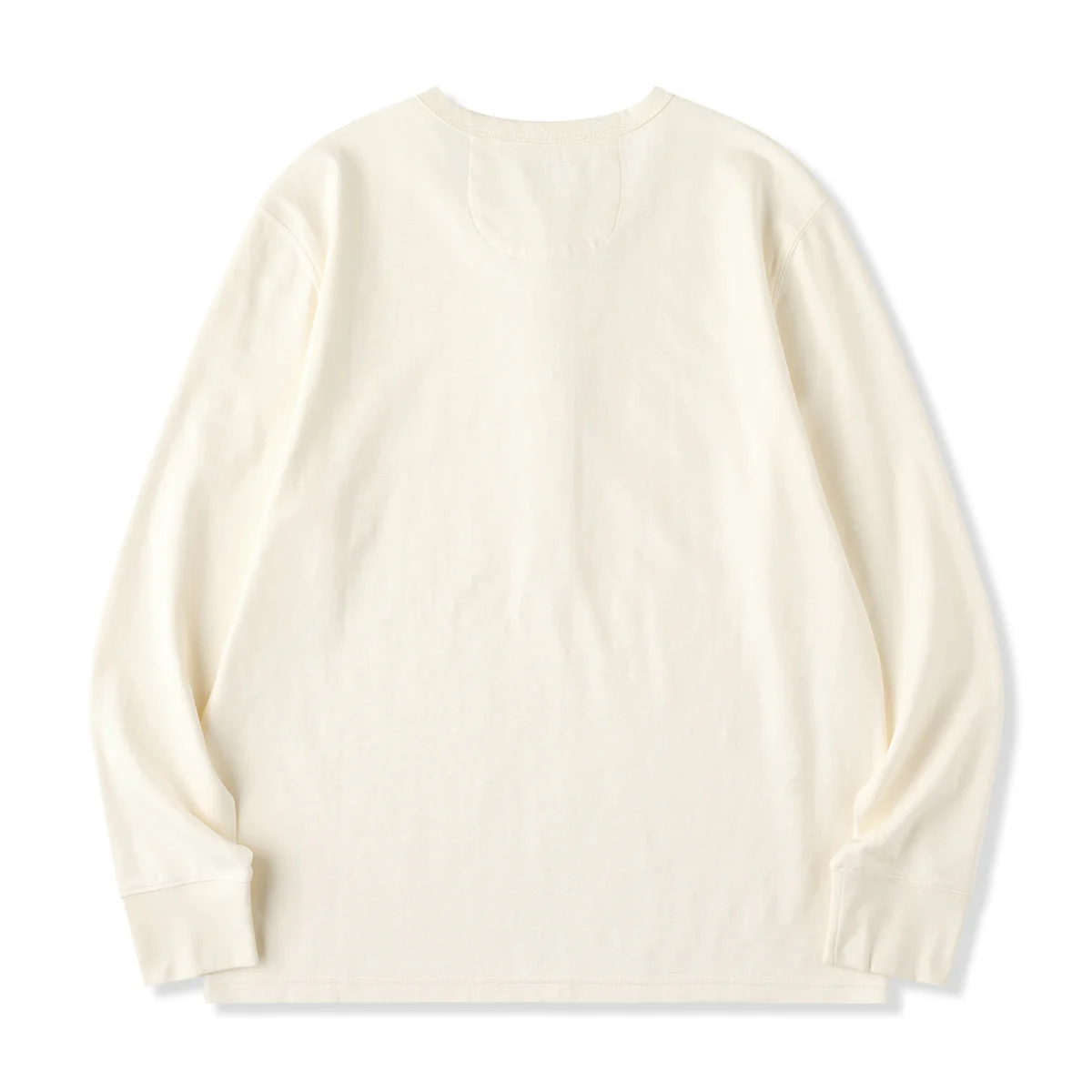 ターコイズ風5ボタン付き ヘンリーネック長袖Tシャツ - Image 2