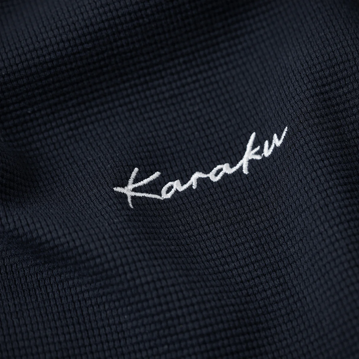 Karaku刺繍入り 裾異素材コンビワッフルマウンテンスウェット - Image 11